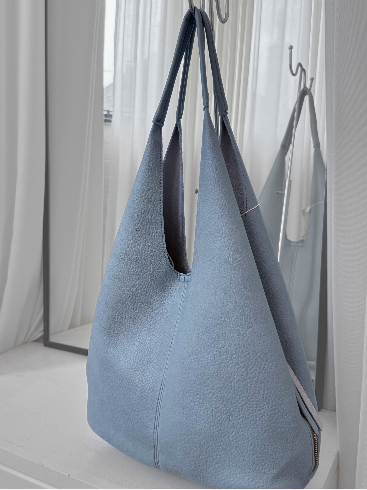 Soft Faux Leather Tote 2-in-1 Bag - Duck Egg Blue