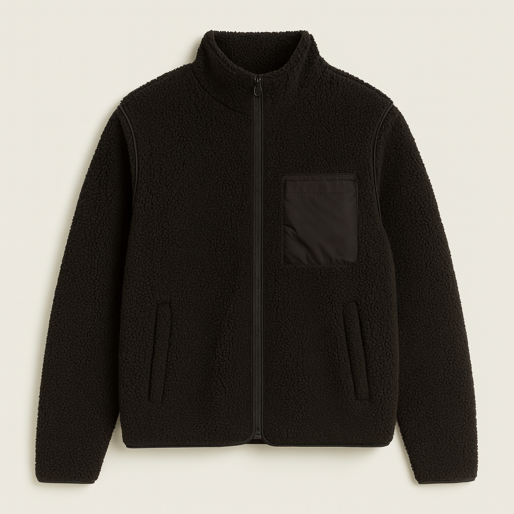 Borg Fleece Jacket - Black