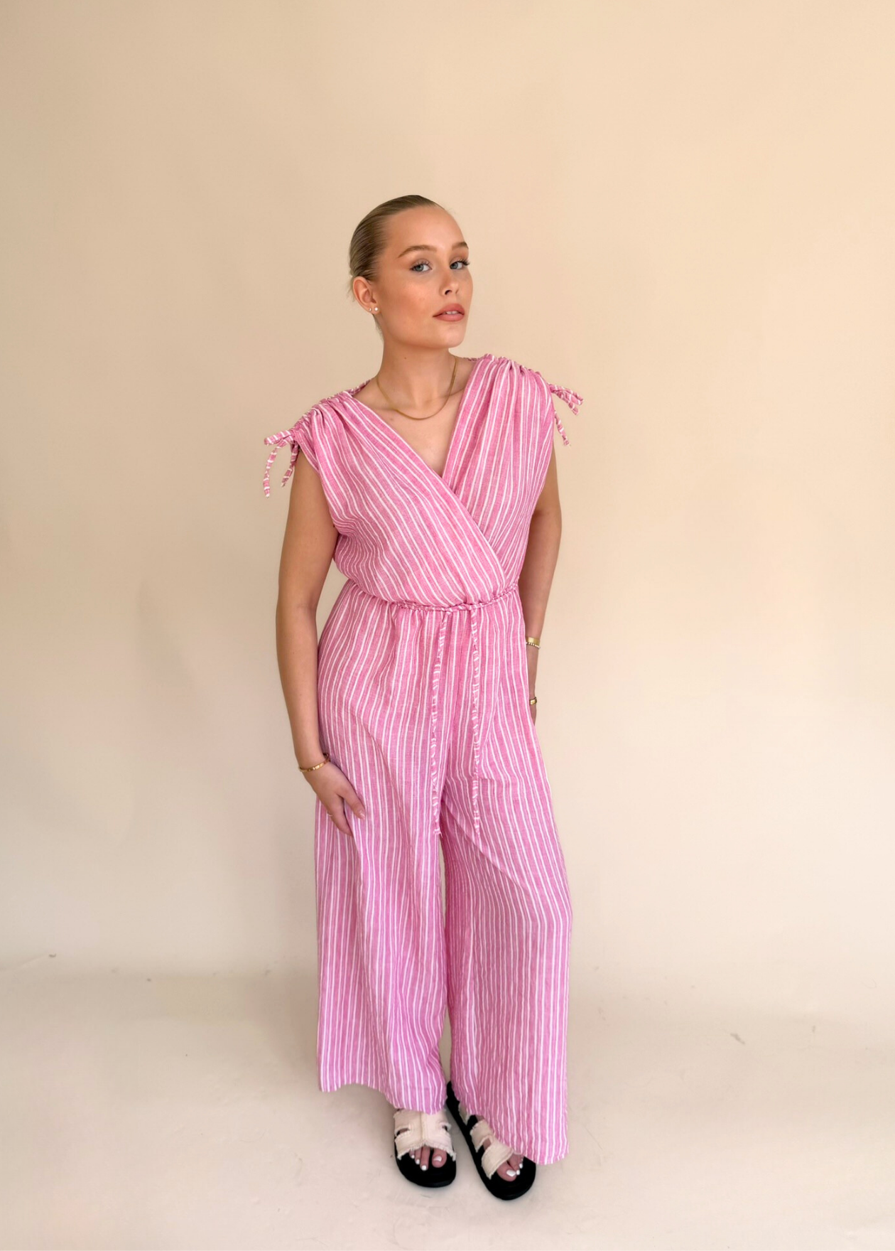 Stripe Jumpsuit - Pink