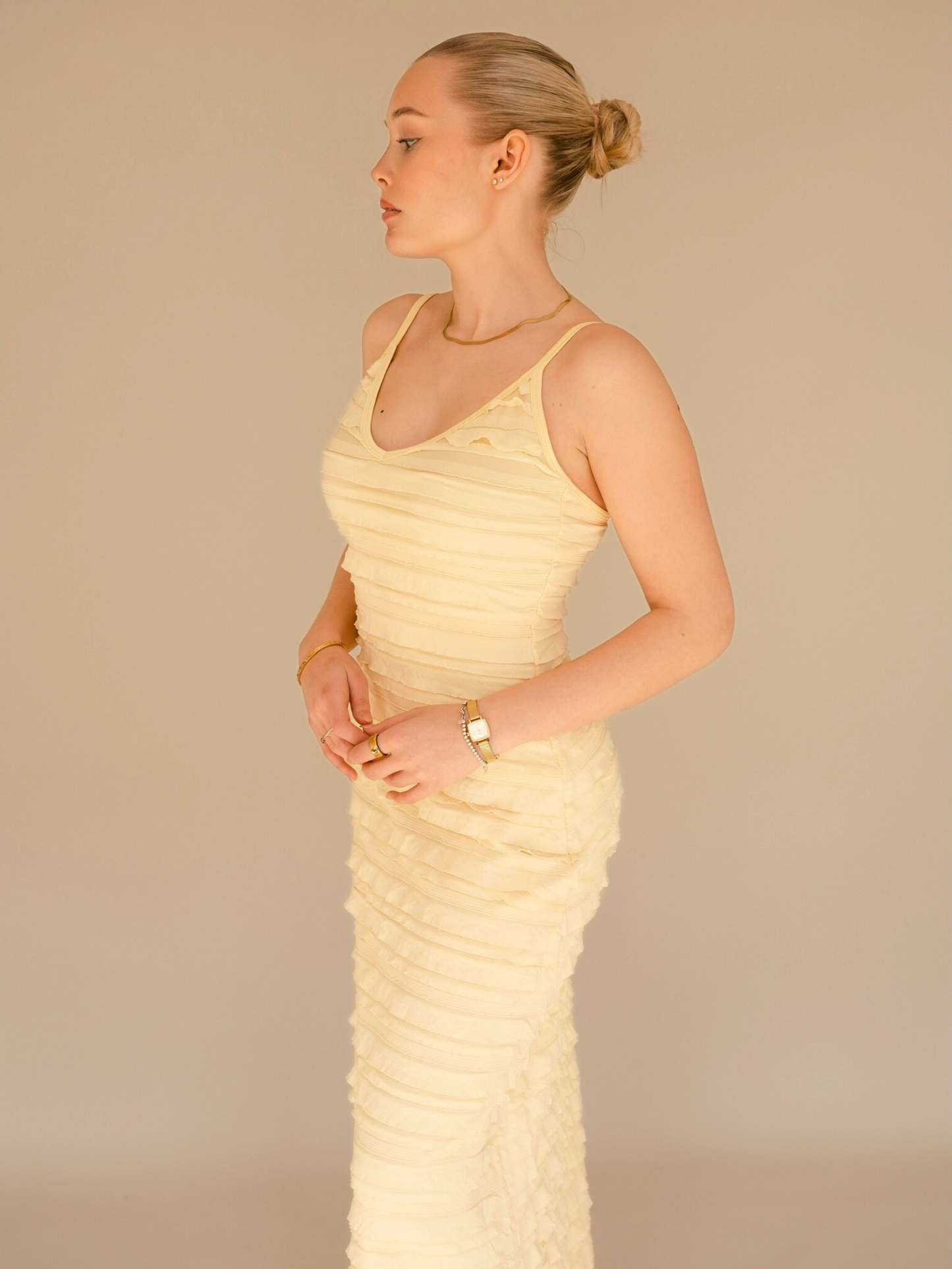 OTC Occasion - Lemon Frill Dress