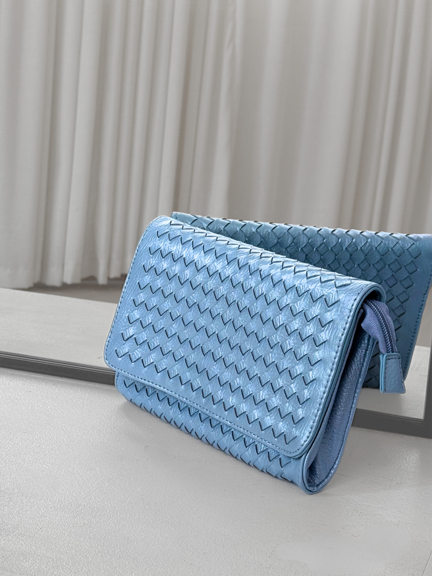 Thatched Crossbody - Sky Blue
