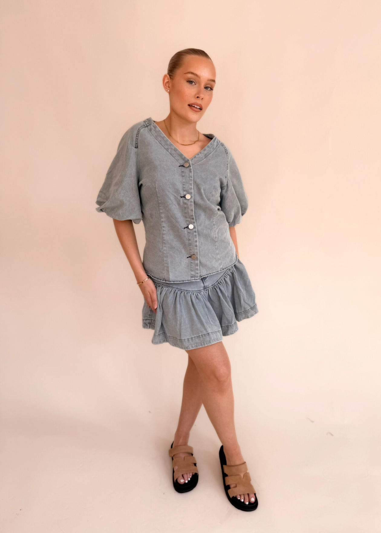 Denim Top - Light Blue