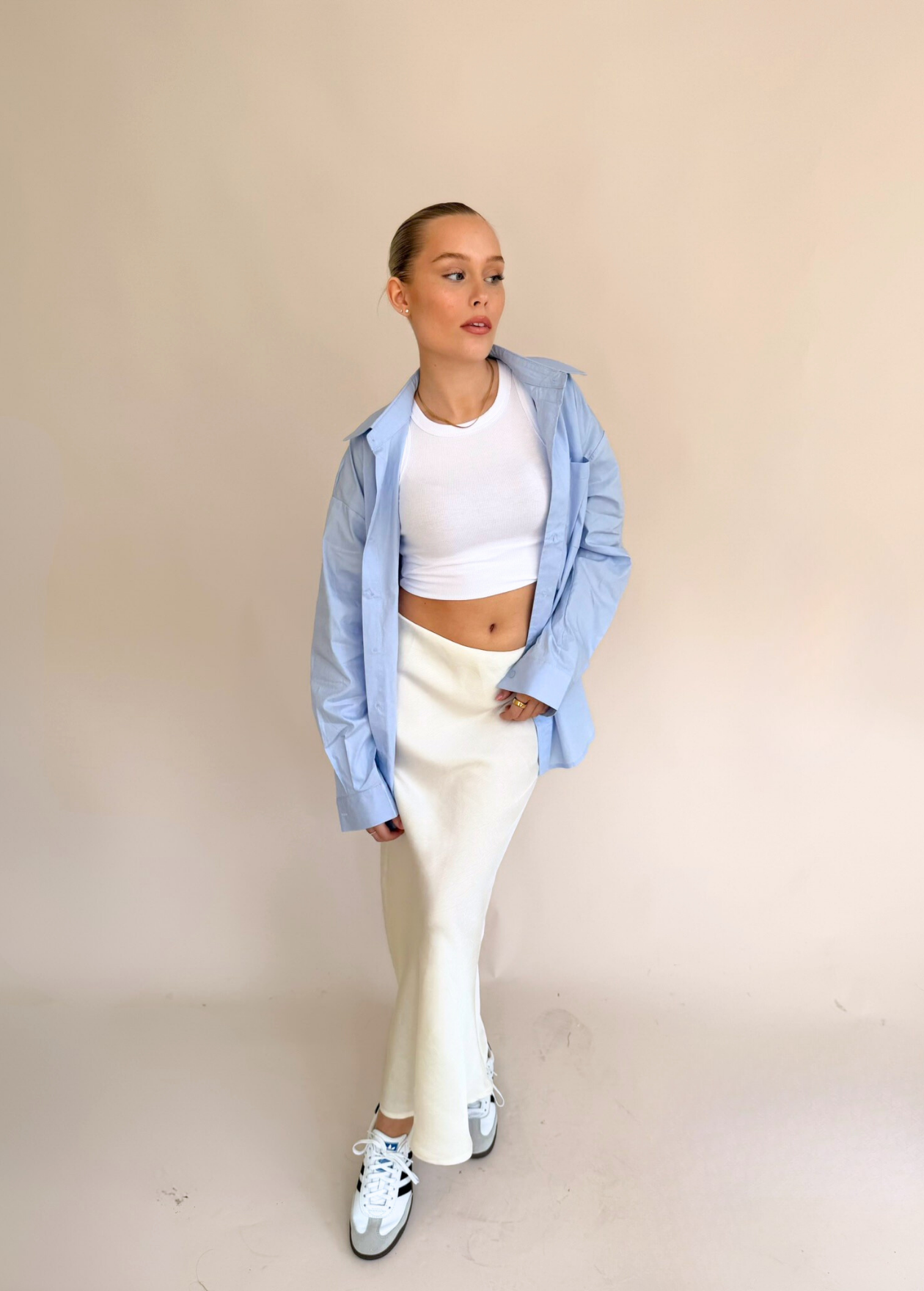 Satin Skirt - Cream