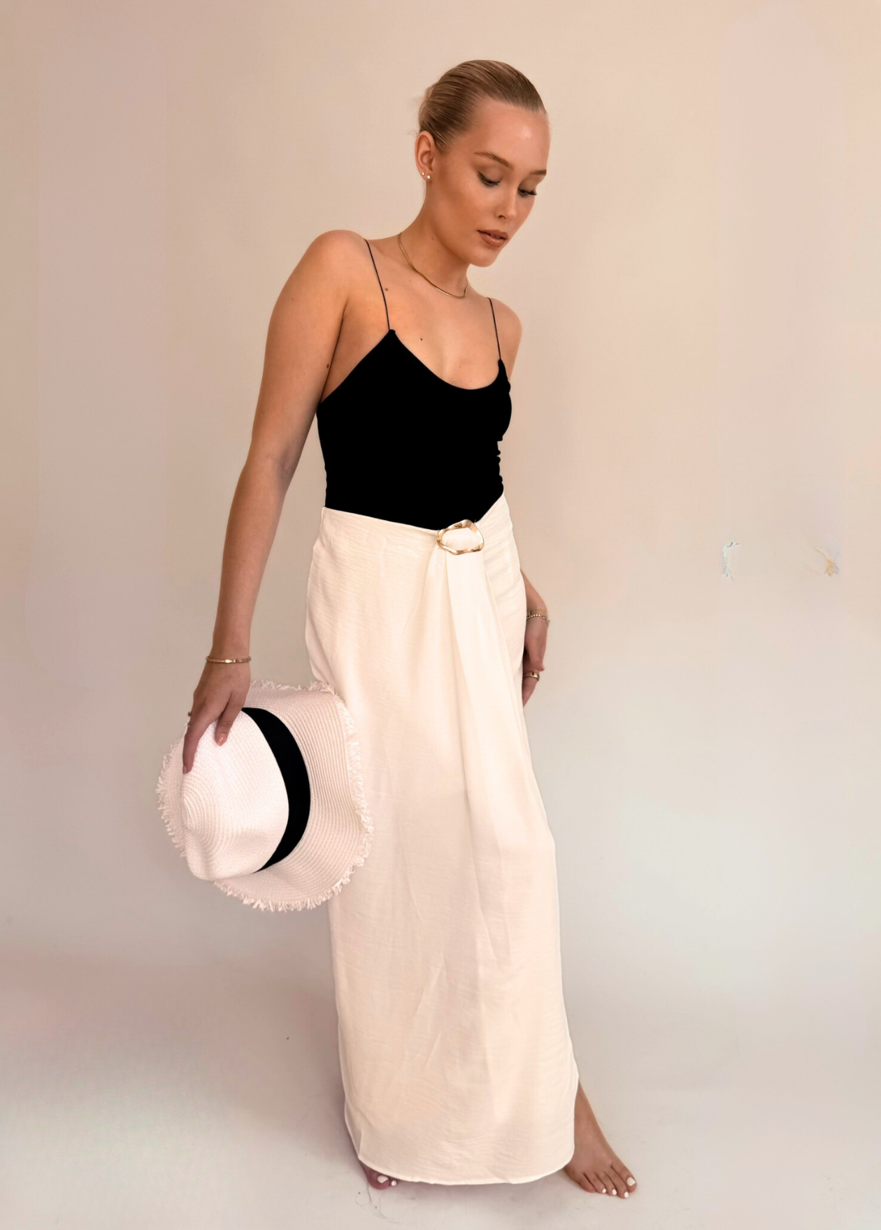 Buckle Skirt - Ivory