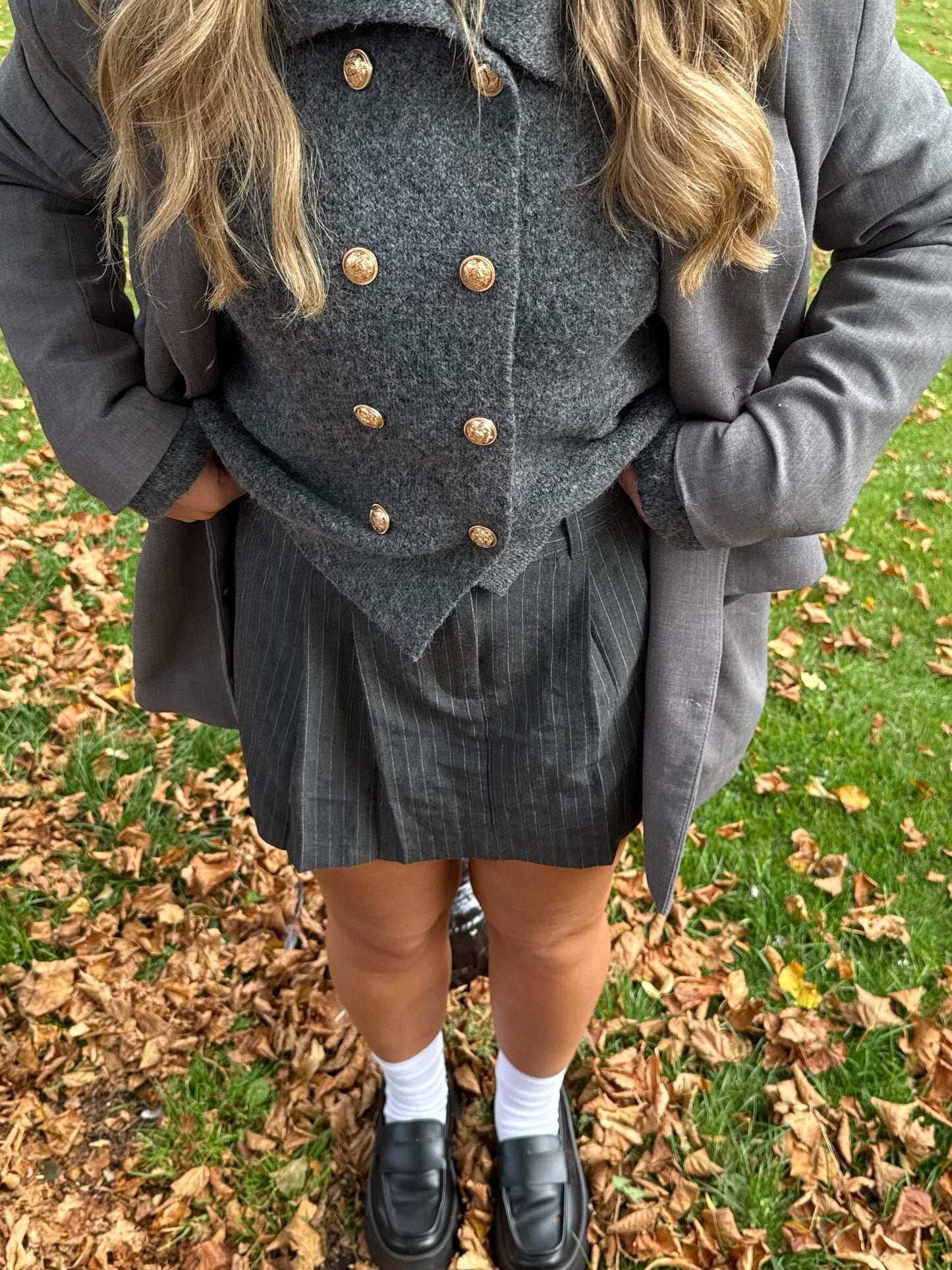 Button Cardigan - Charcoal
