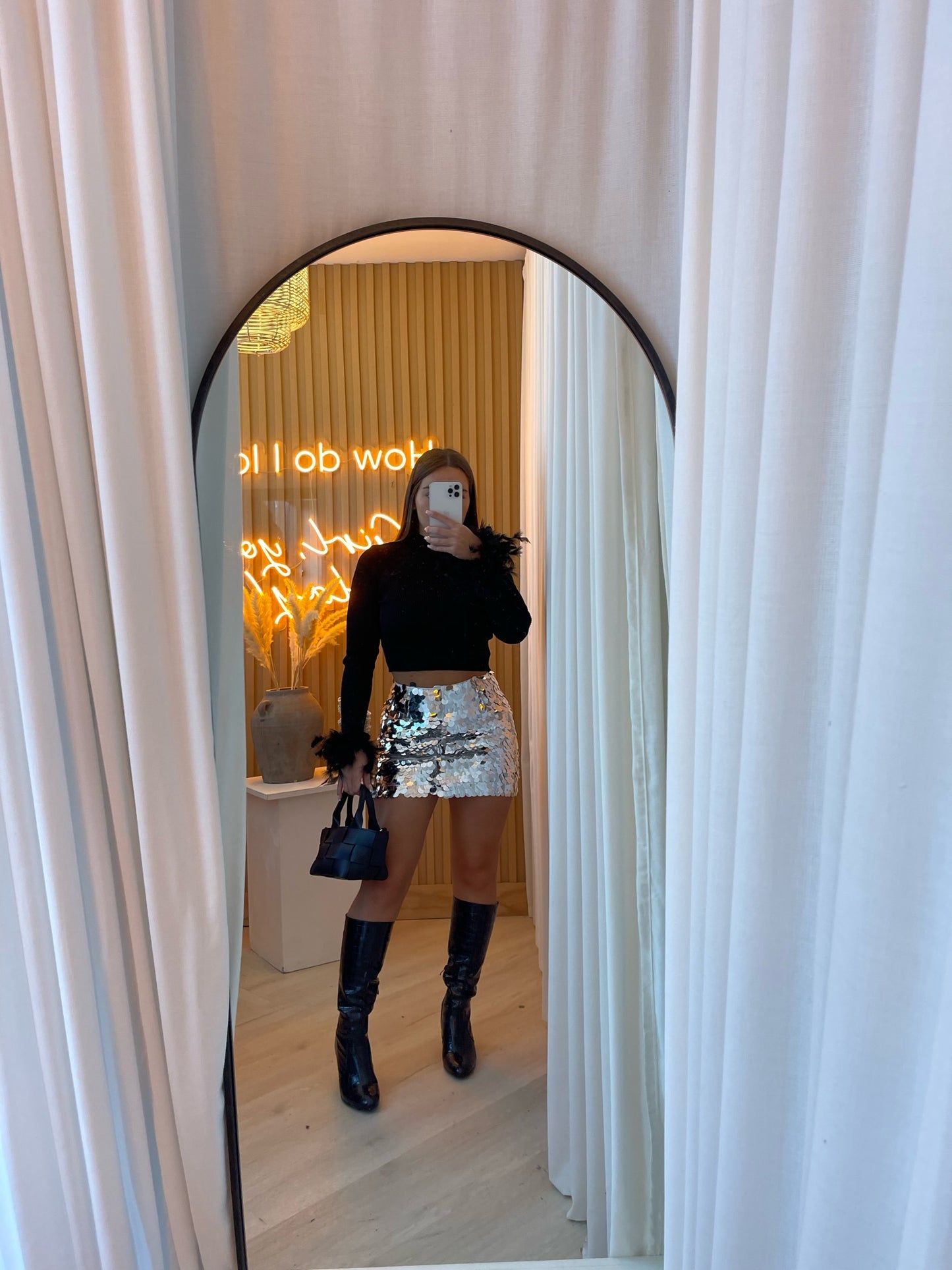 River sequin skirt