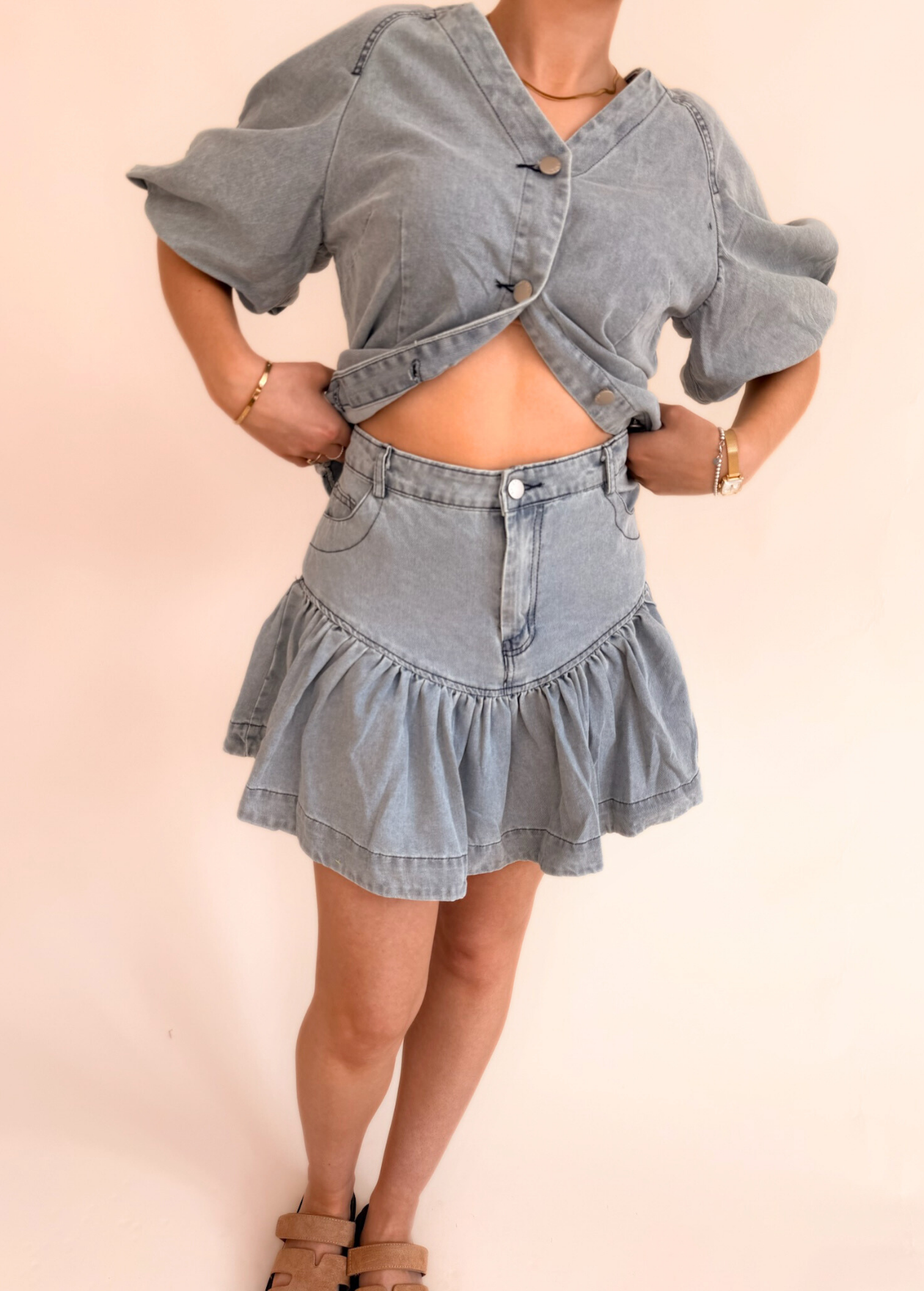 Denim Skirt - Light Blue