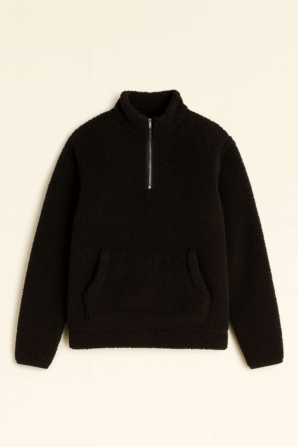 Borg Fleece Quarter Zip - Chocolate