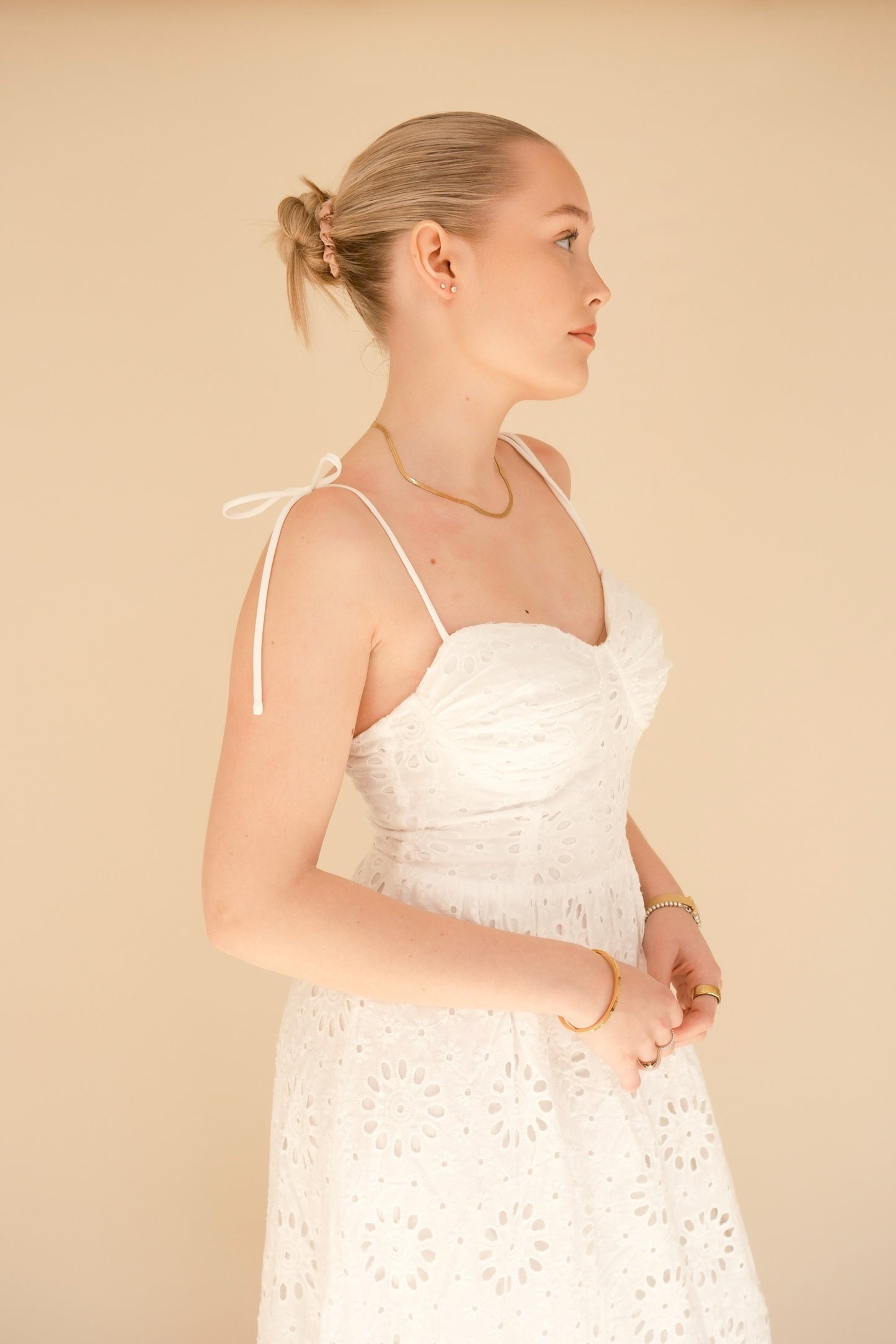 OTC Occasion -Broderie Anglaise Spaghetti Strap Dress