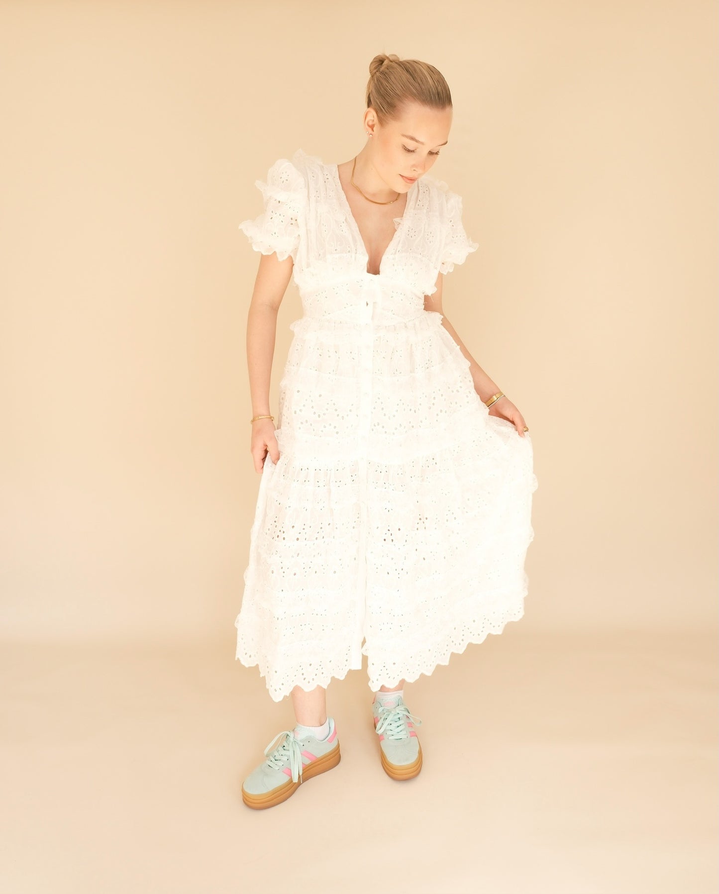 OTC Occasion - Broderie Anglaise Short Sleeve Dress
