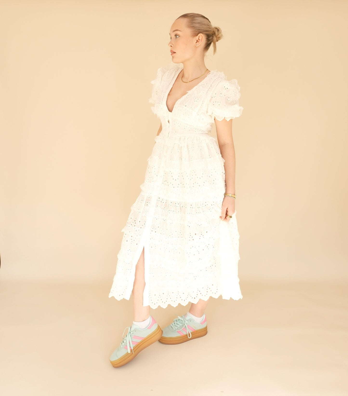 OTC Occasion - Broderie Anglaise Short Sleeve Dress