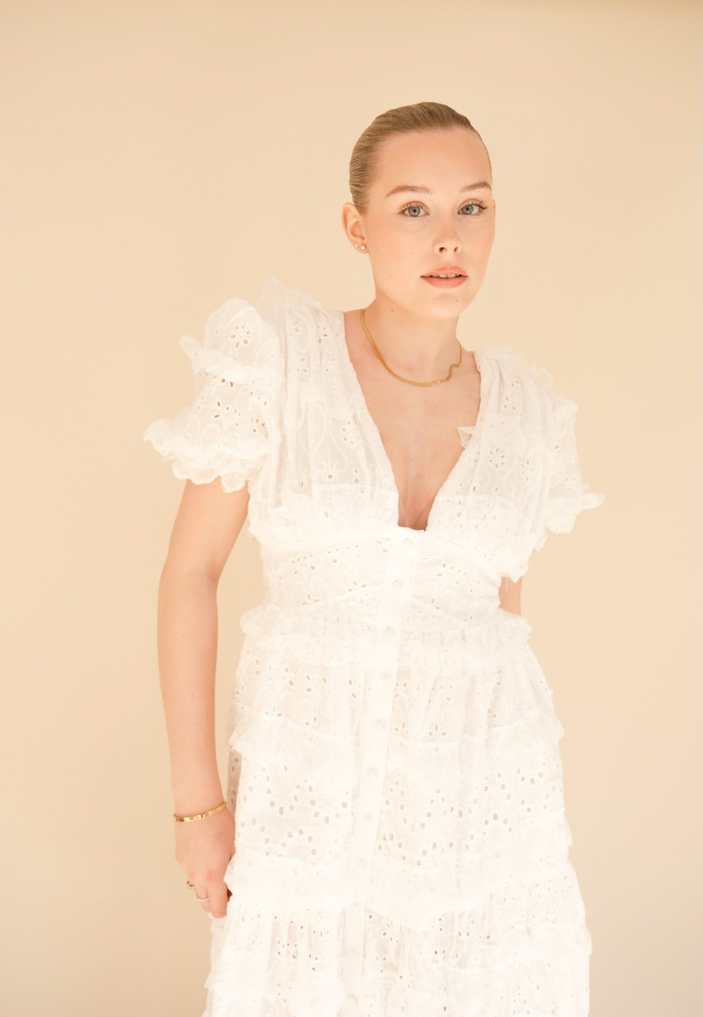 OTC Occasion - Broderie Anglaise Short Sleeve Dress