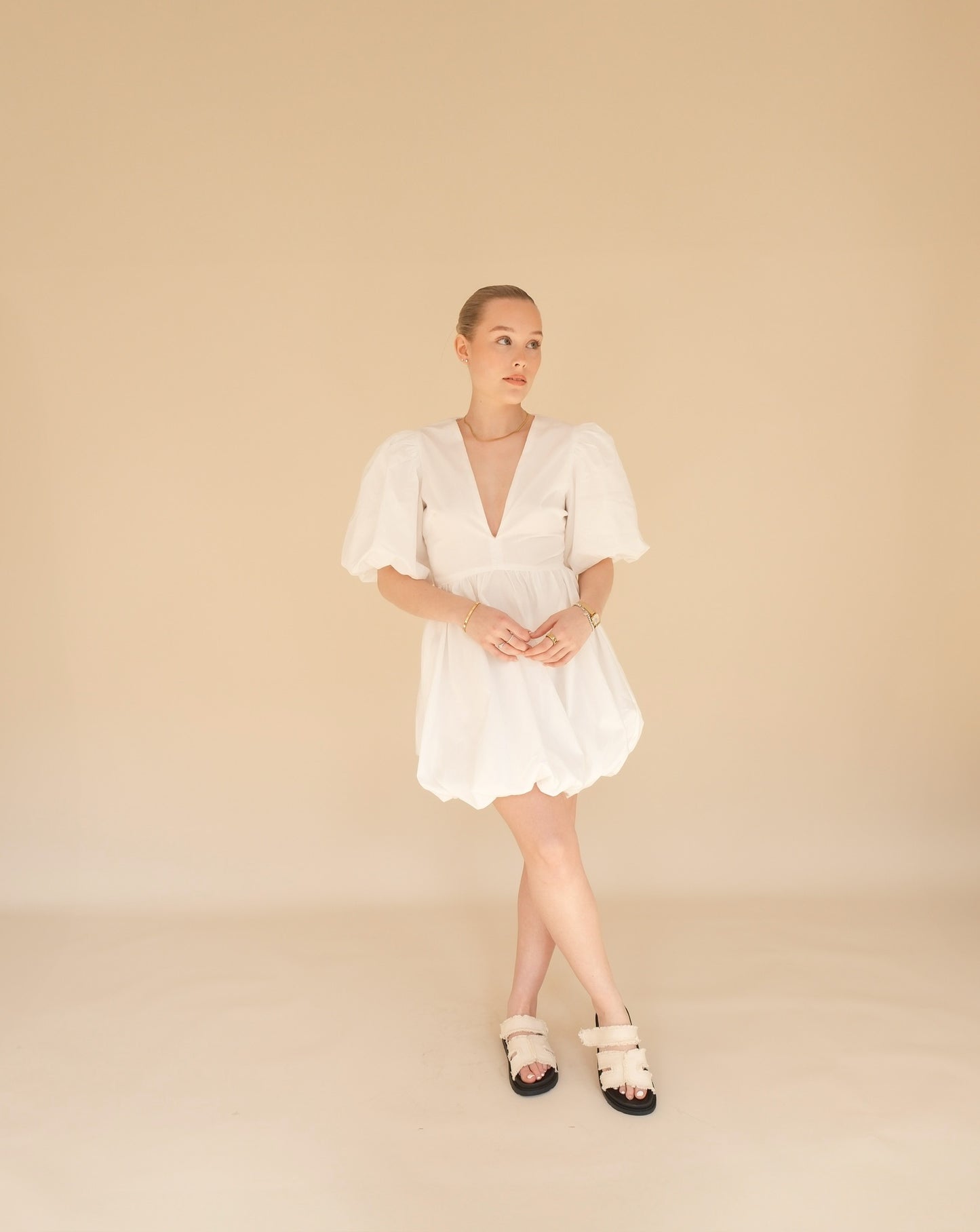 OTC Occasion - Puff Sleeve Mini Dress