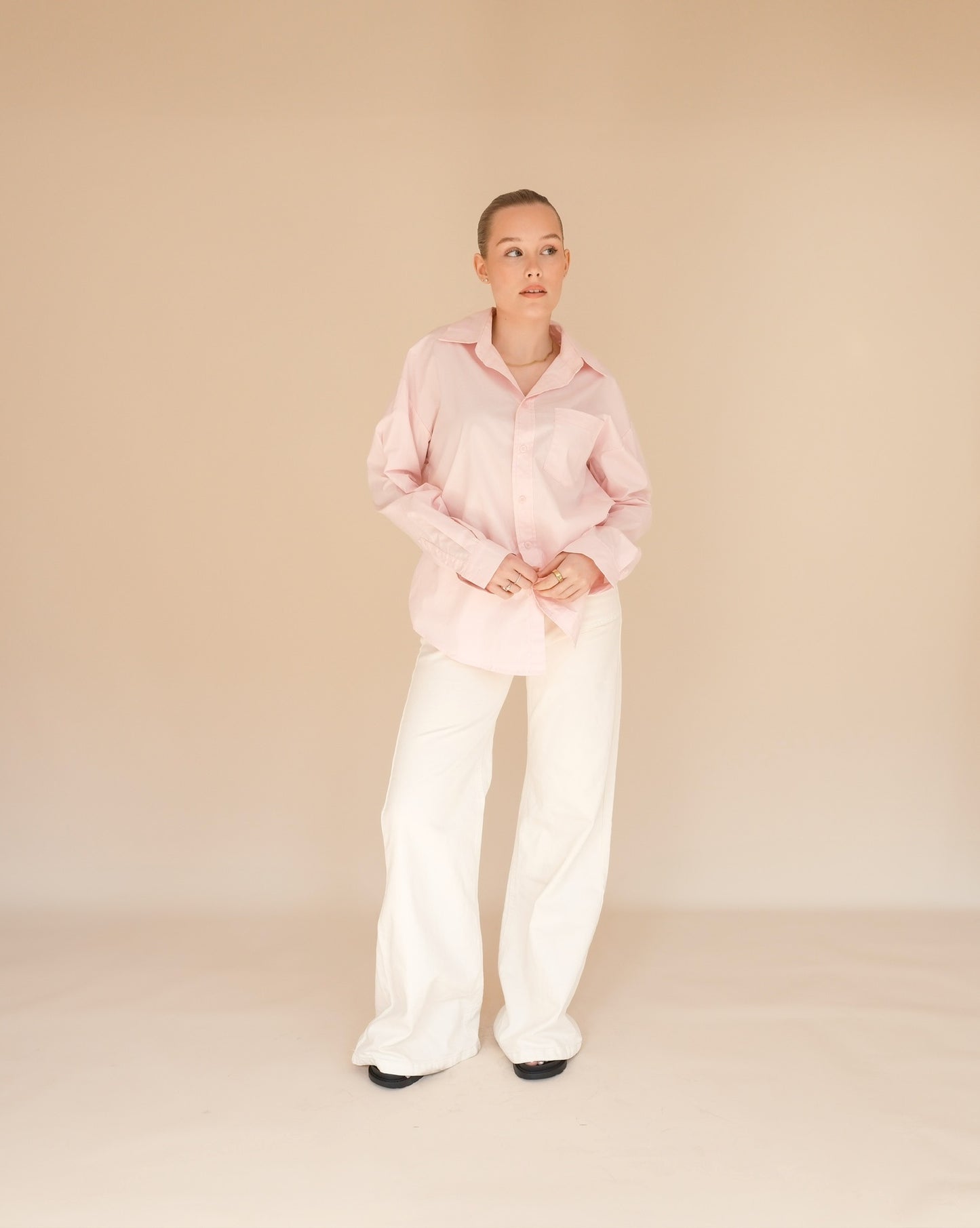 OTC Premium - High Waisted Cream Jeans