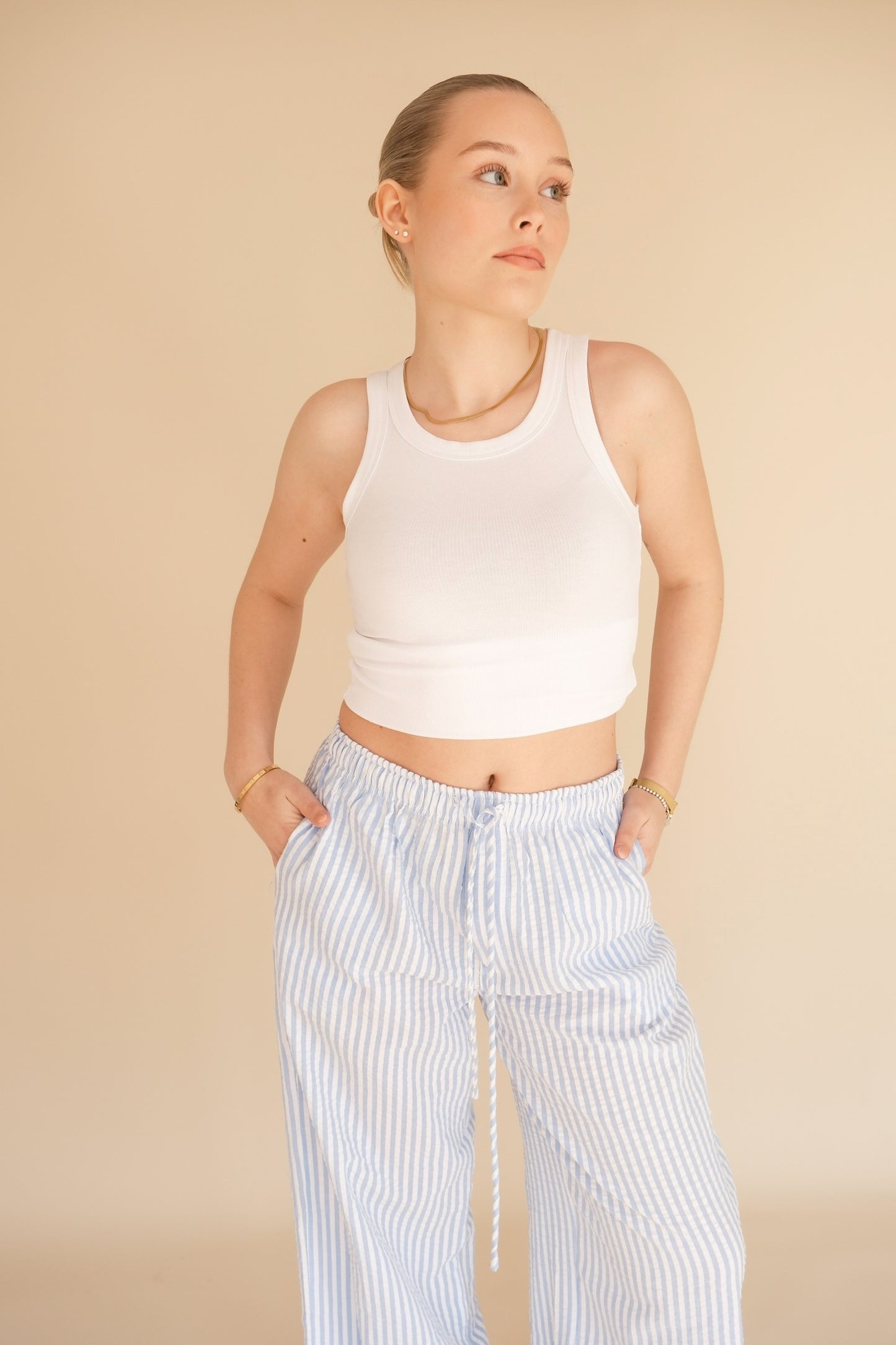 OTC Basics - Blue & White Striped Trousers