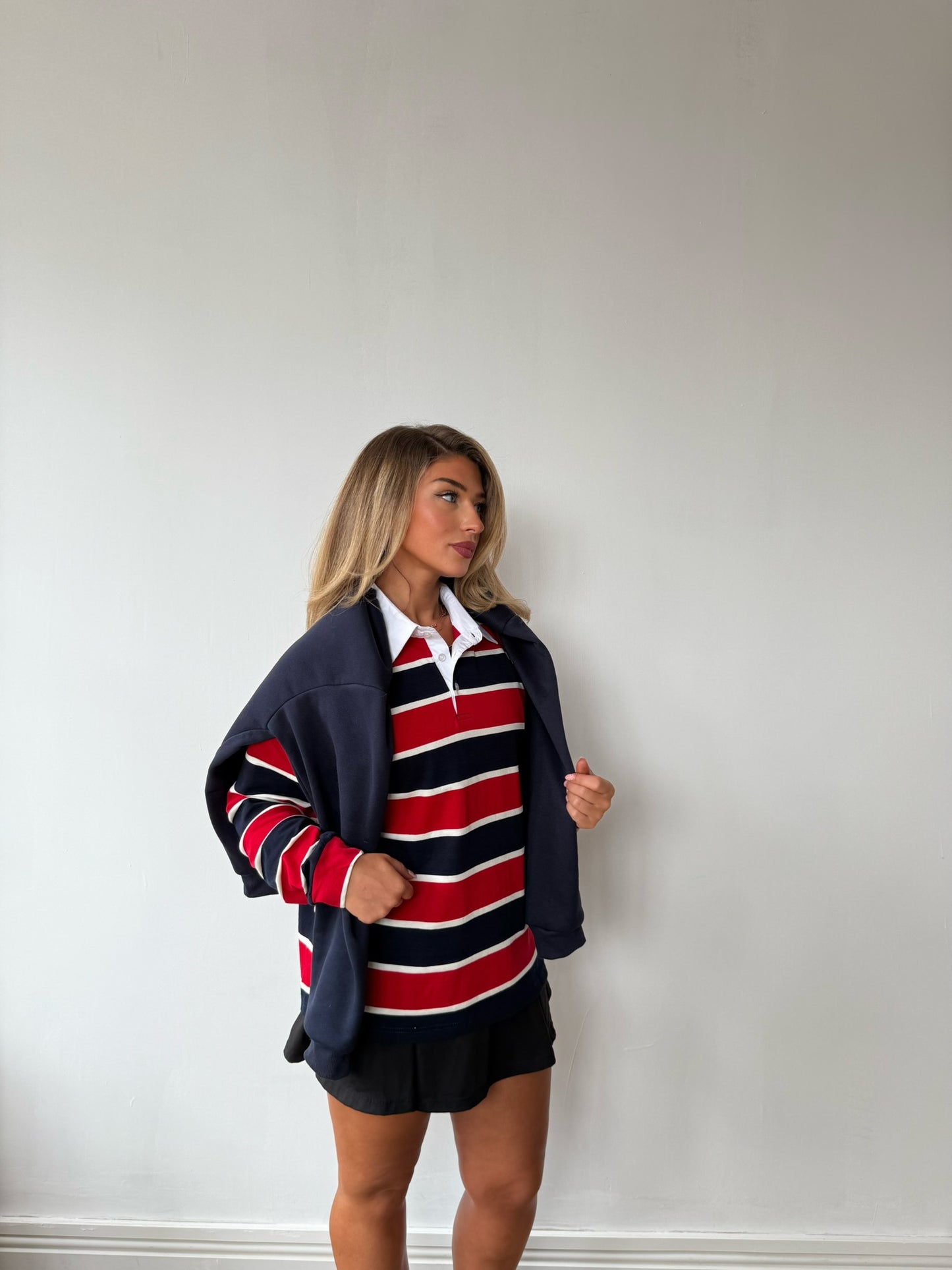 Rugby Top - Red & Navy
