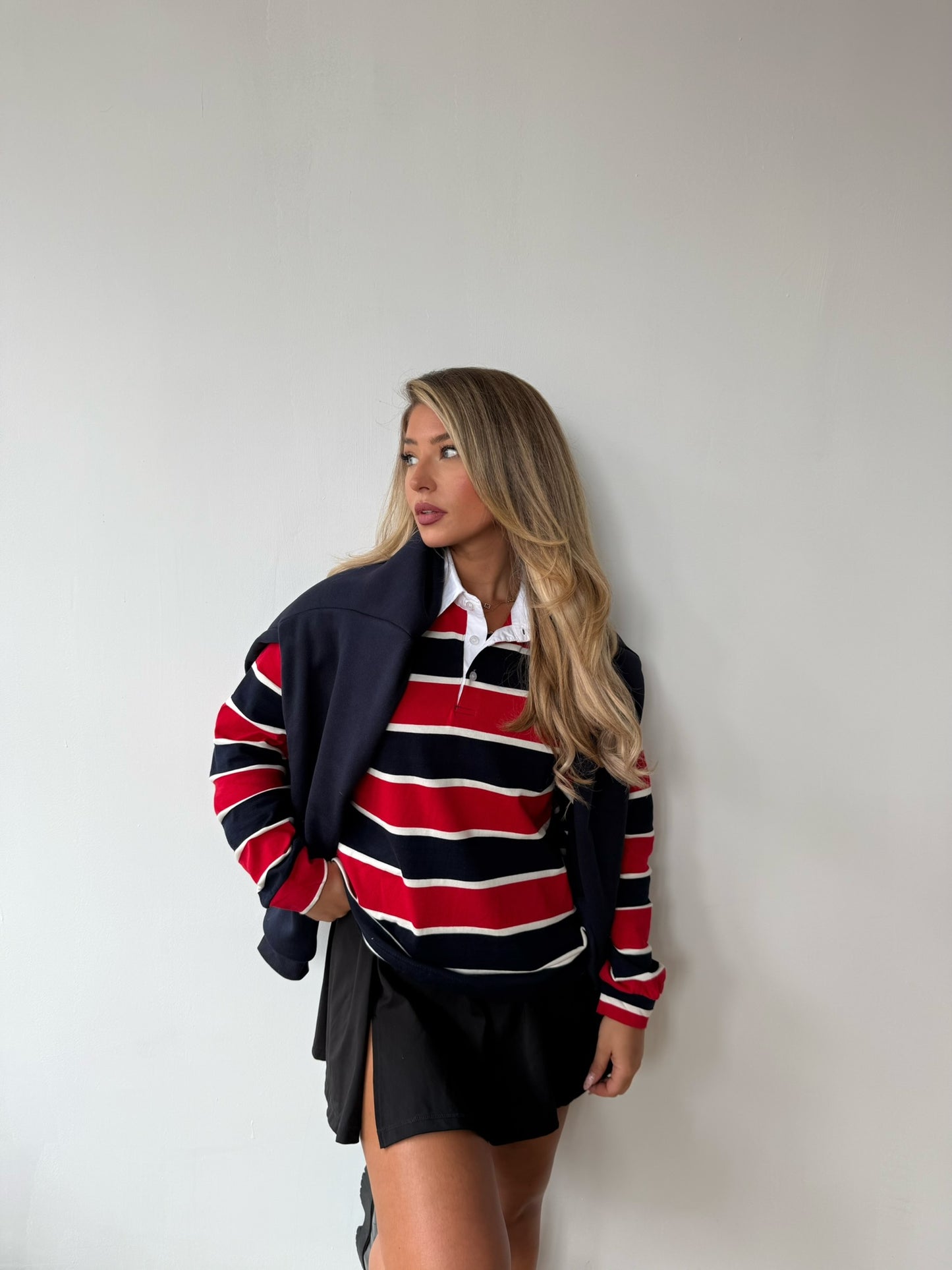 Rugby Top - Red & Navy
