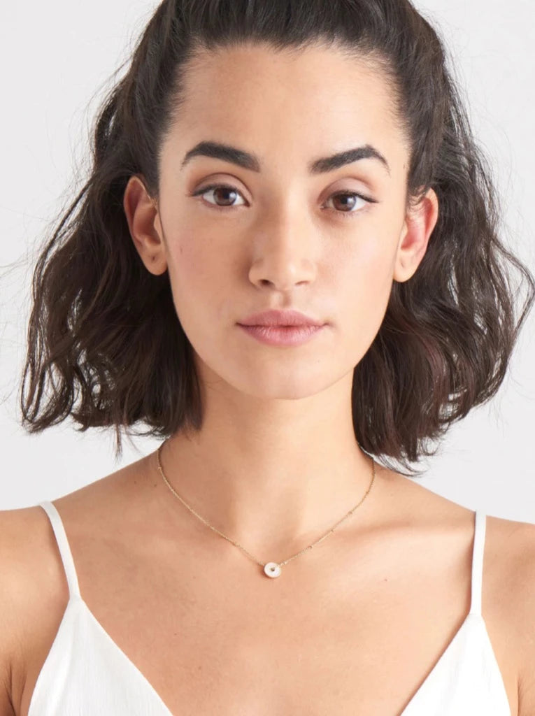 Mother of Pearl Disc Necklace