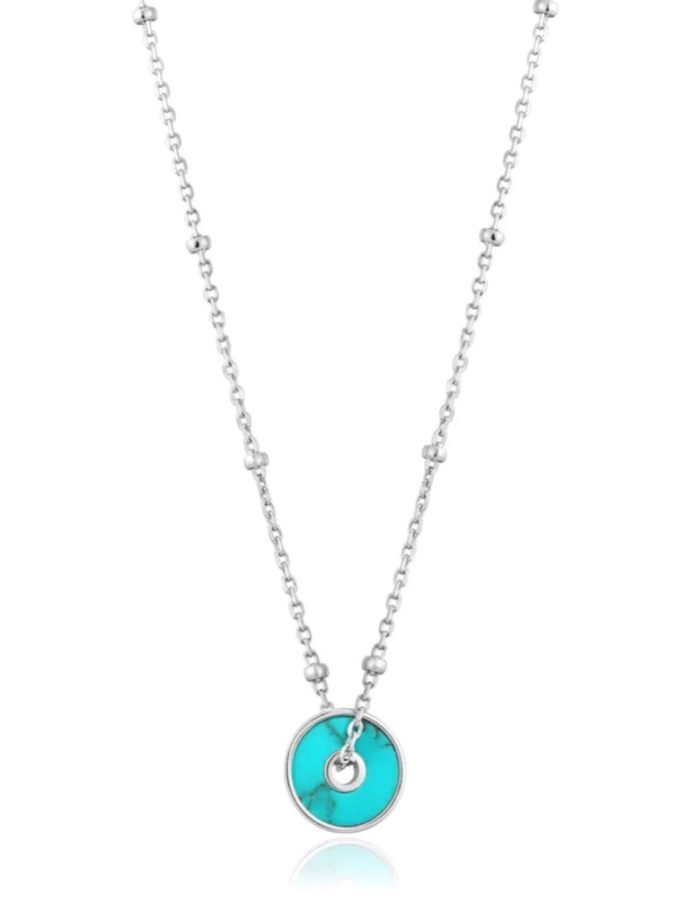 Turquoise Disc Necklace