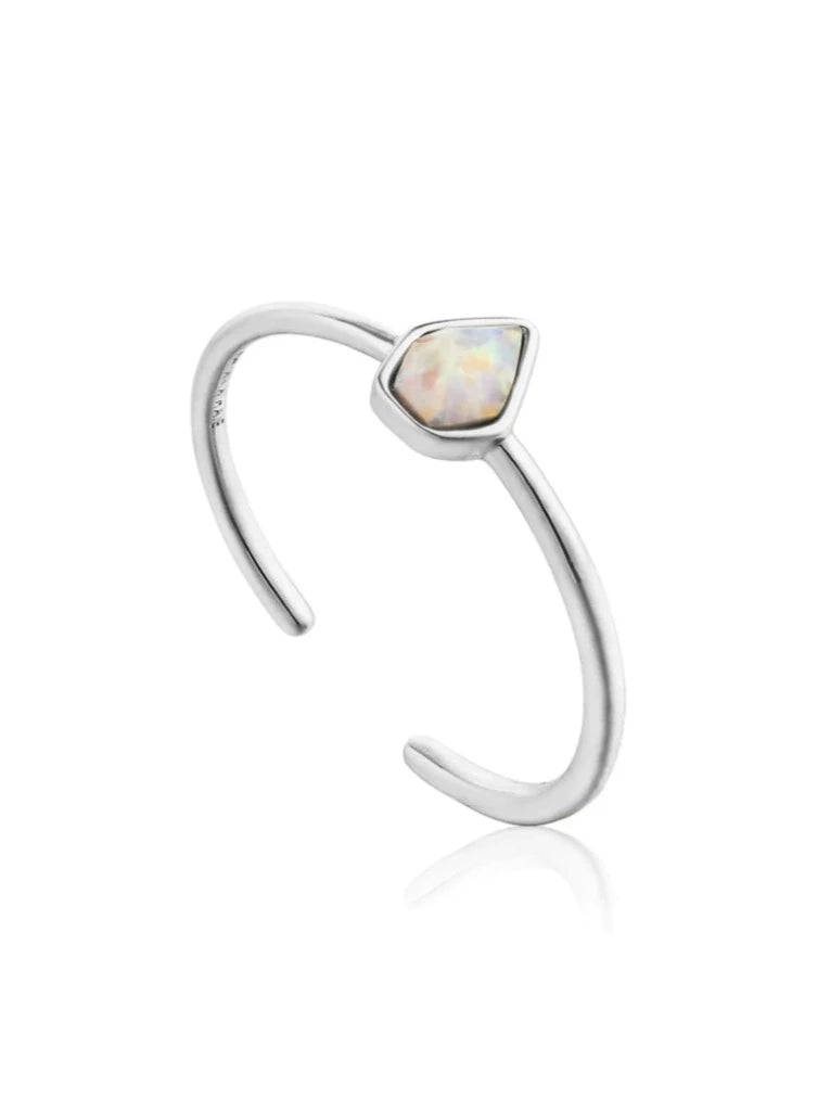 Opal Colour Raindrop Adjustable Ring