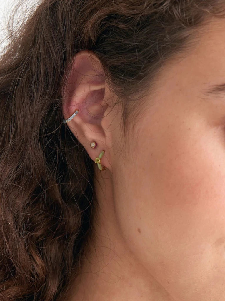 Powder Blue Enamel Gold Ear Cuff