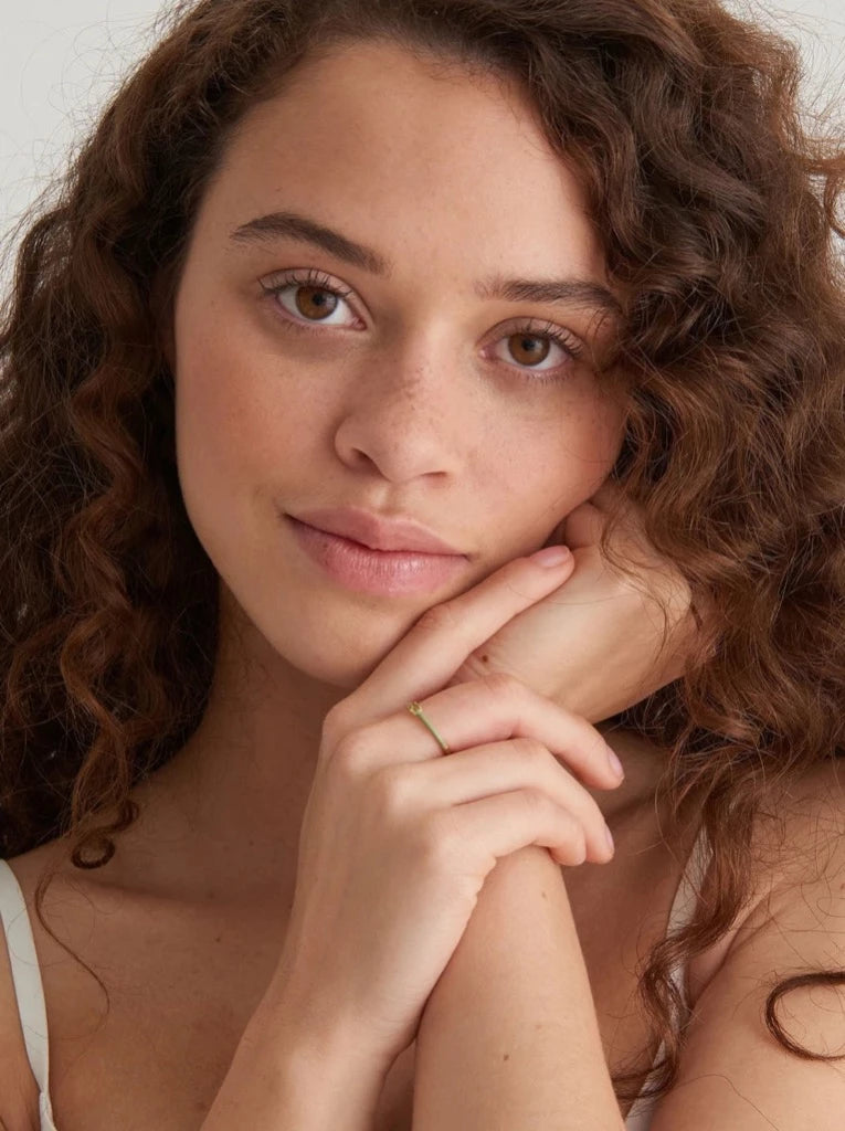 Sage Enamel Gold Adjustable Ring