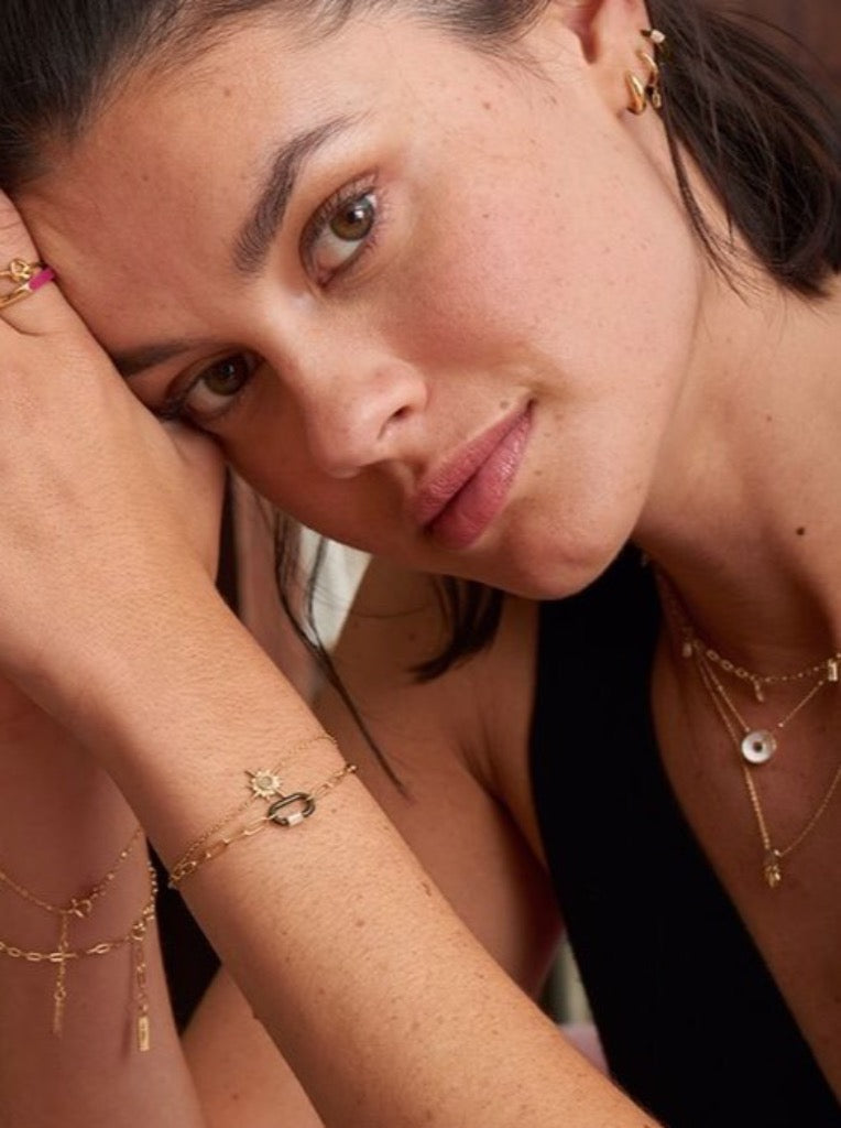 Mother of Pearl Disc Necklace