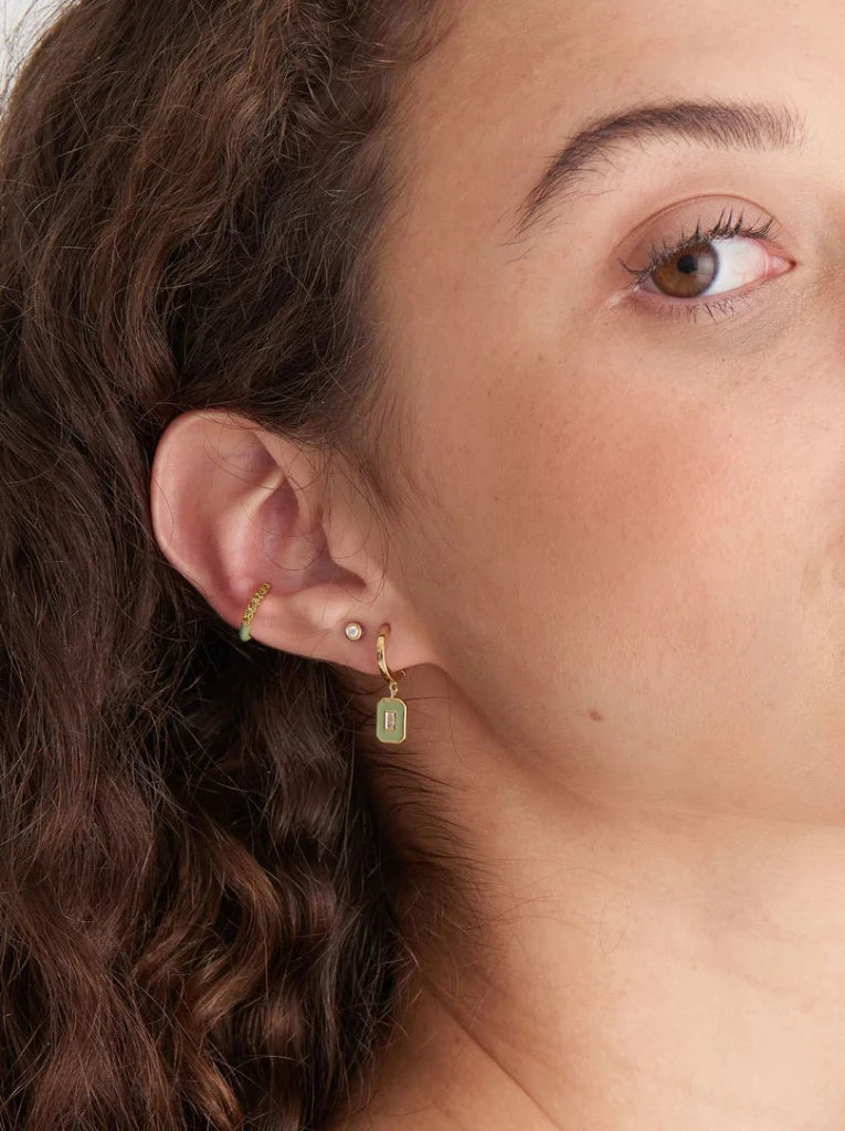 Sage Enamel Gold Ear Cuff