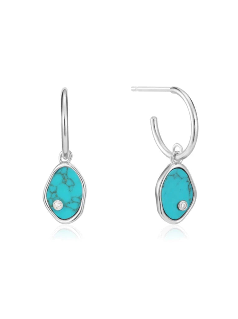 Tidal Turquoise Mini Hoop Earrings
