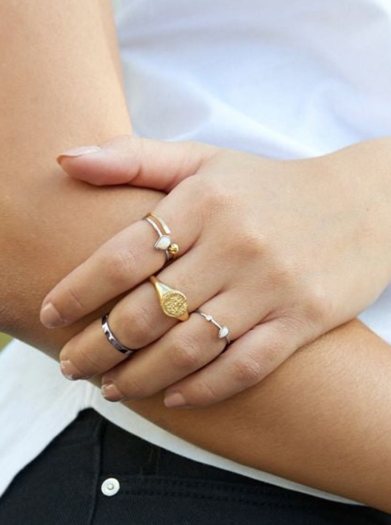 Opal Colour Raindrop Adjustable Ring
