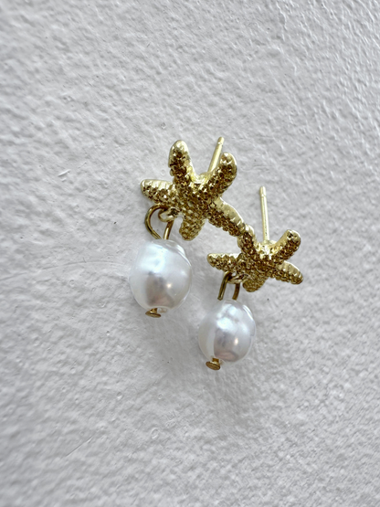 Starfish Pearl Earrings
