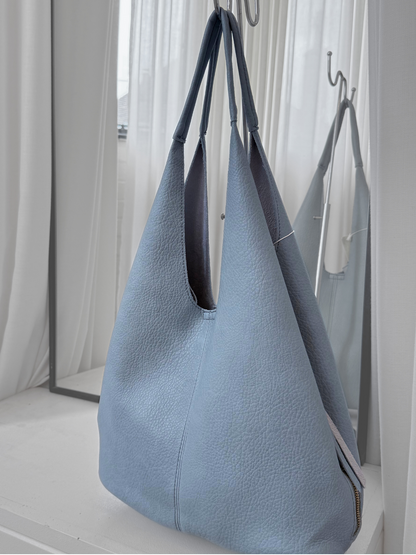 Soft Faux Leather Tote 2-in-1 Bag - Duck Egg Blue