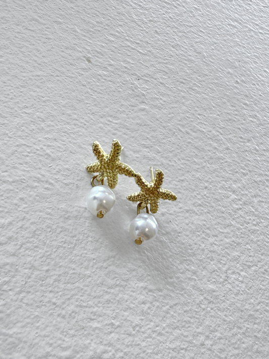 Starfish Pearl Earrings