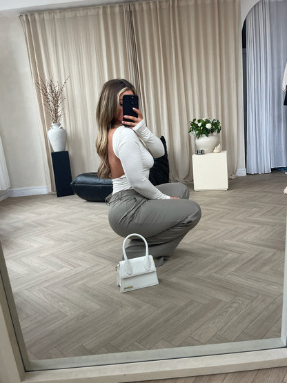 Olive tailored trousers