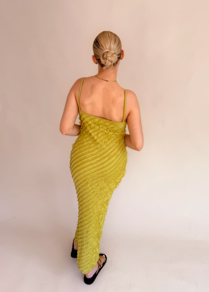 Frill Maxi Dress - Green