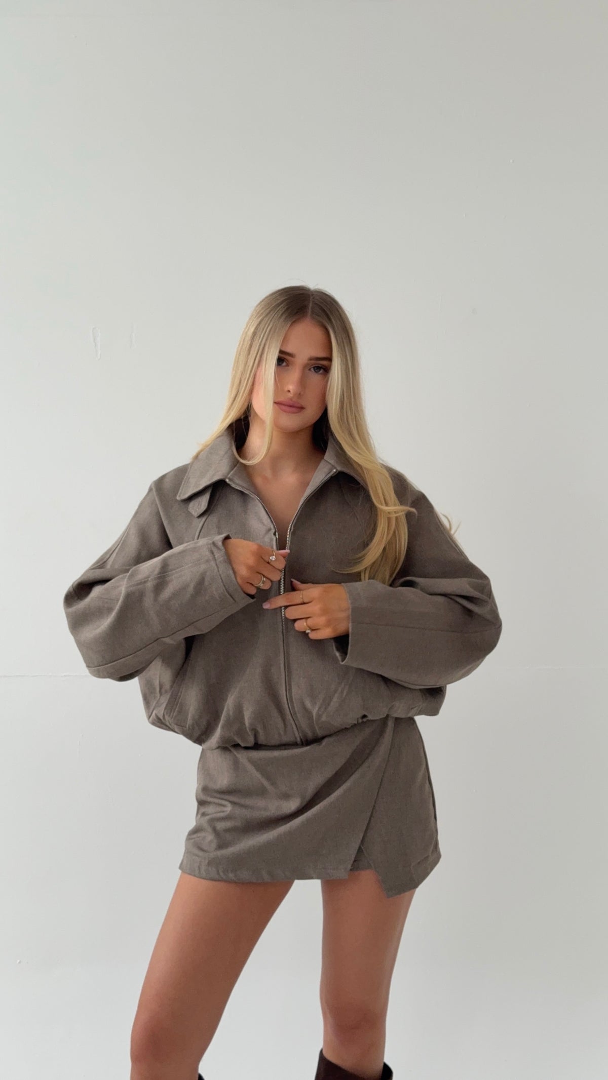 Ellis Funnel Neck Bomber Jacket