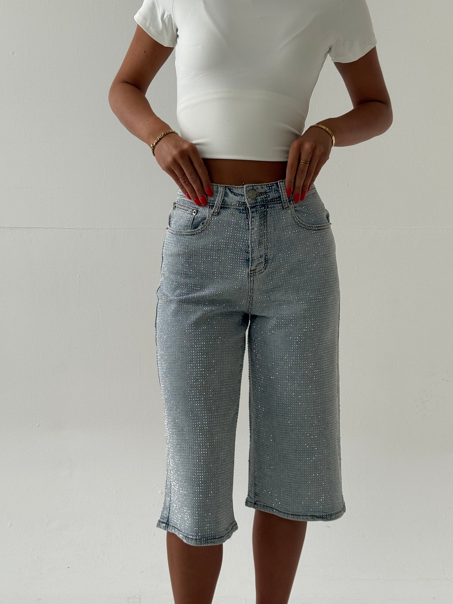 Coastline Diamante Stretch Jorts