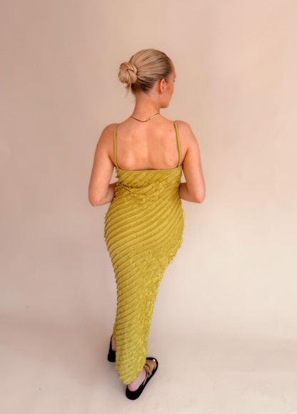 Frill Maxi Dress - Green