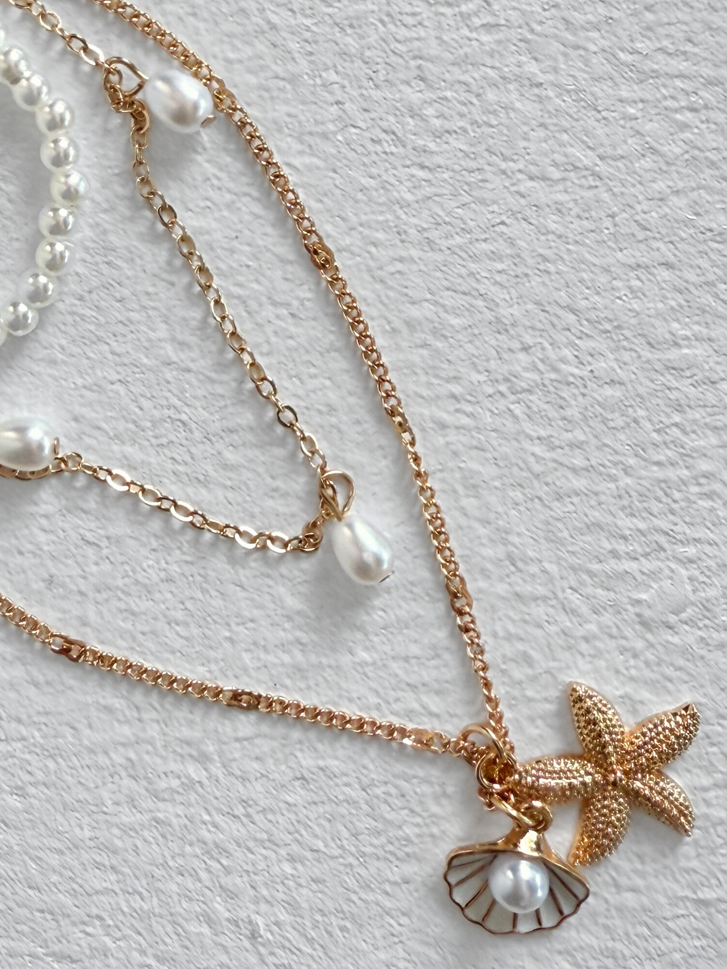 Starfish/Pearl Layered Necklace