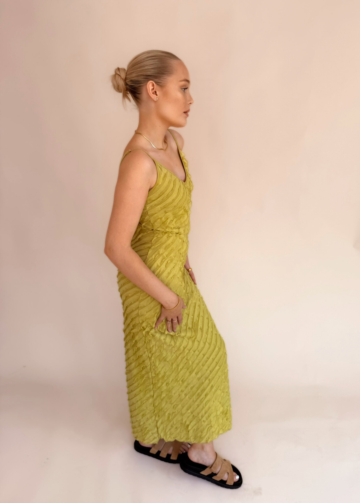 Frill Maxi Dress - Green
