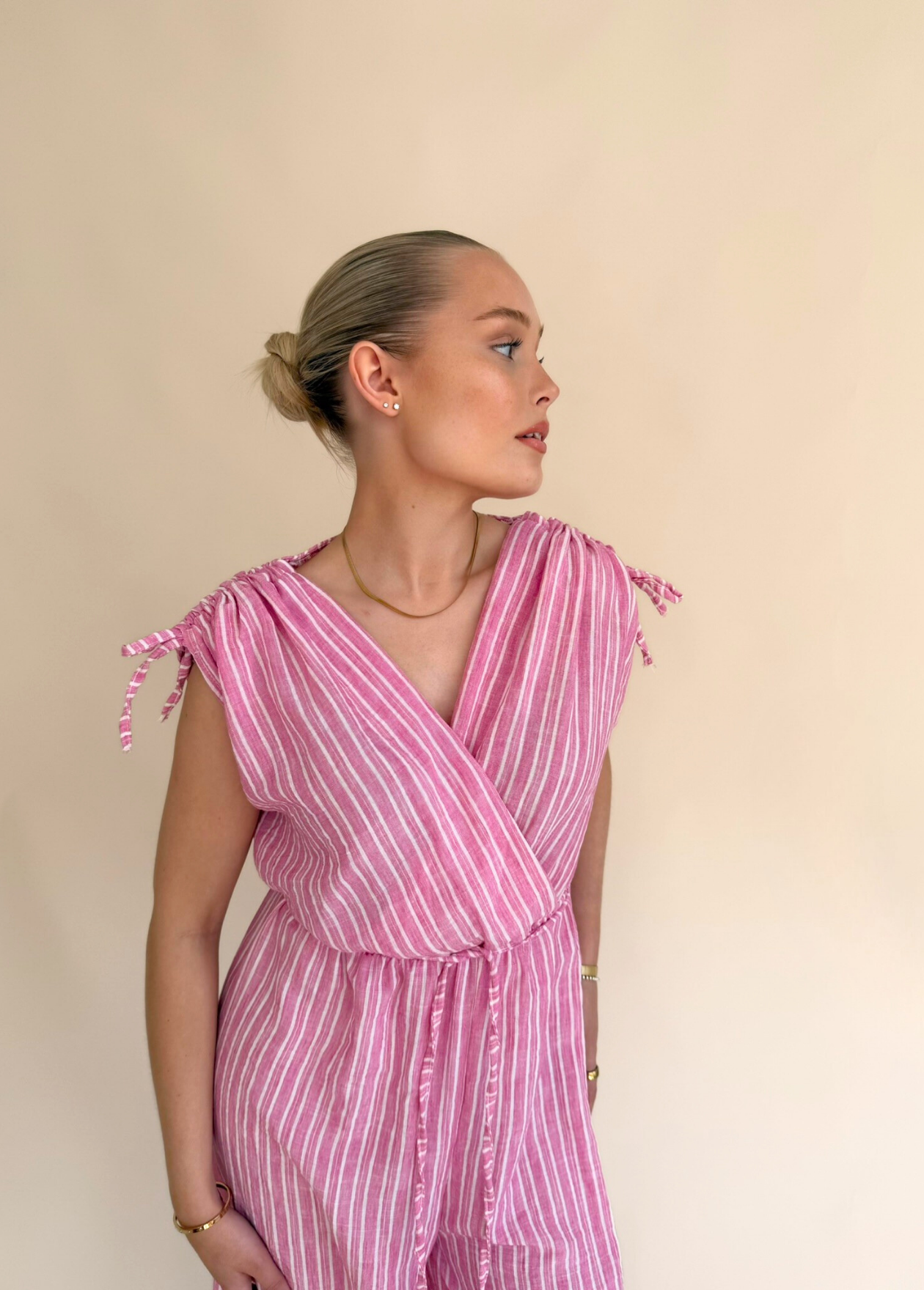Stripe Jumpsuit - Pink