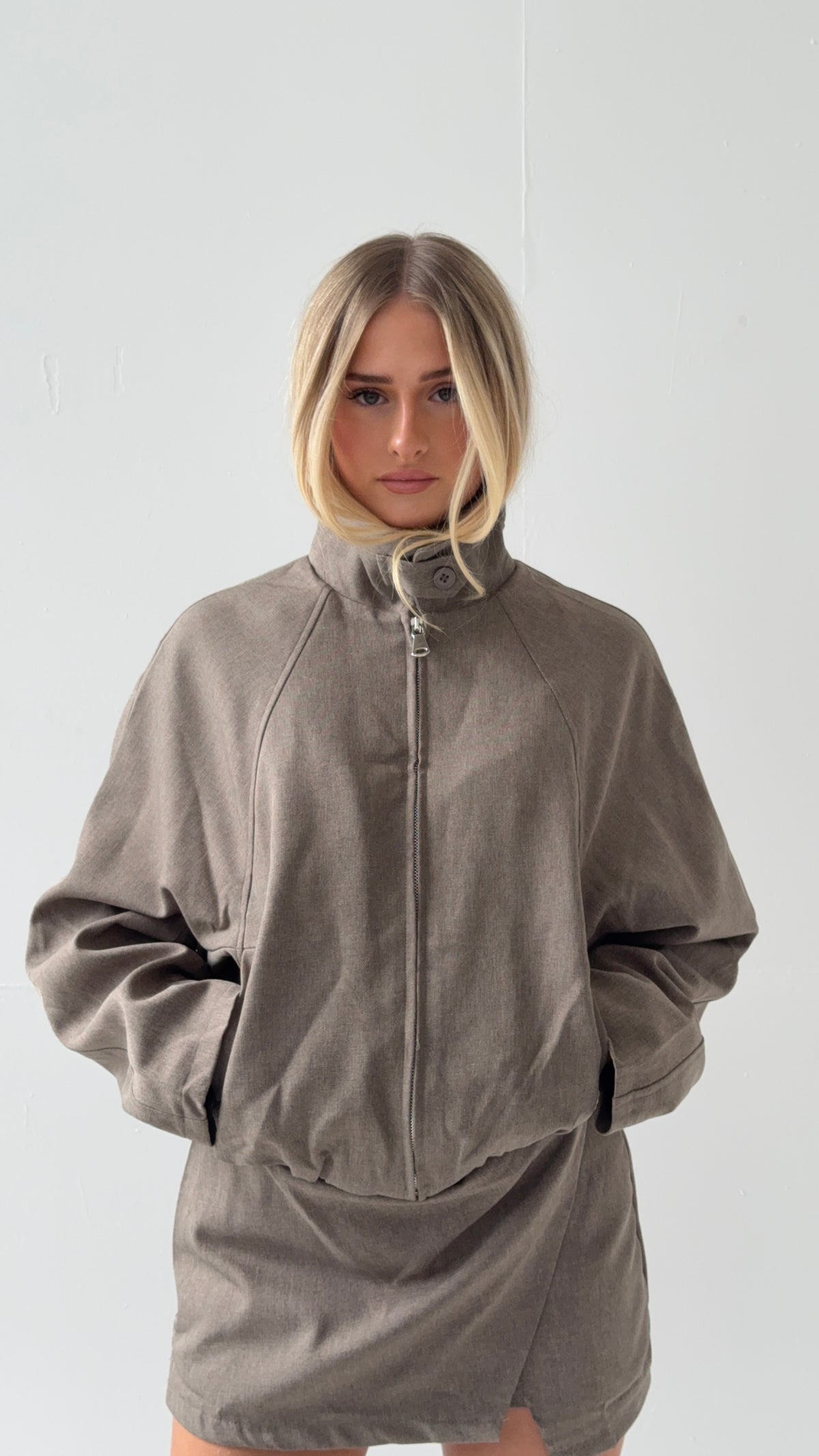 Ellis Funnel Neck Bomber Jacket