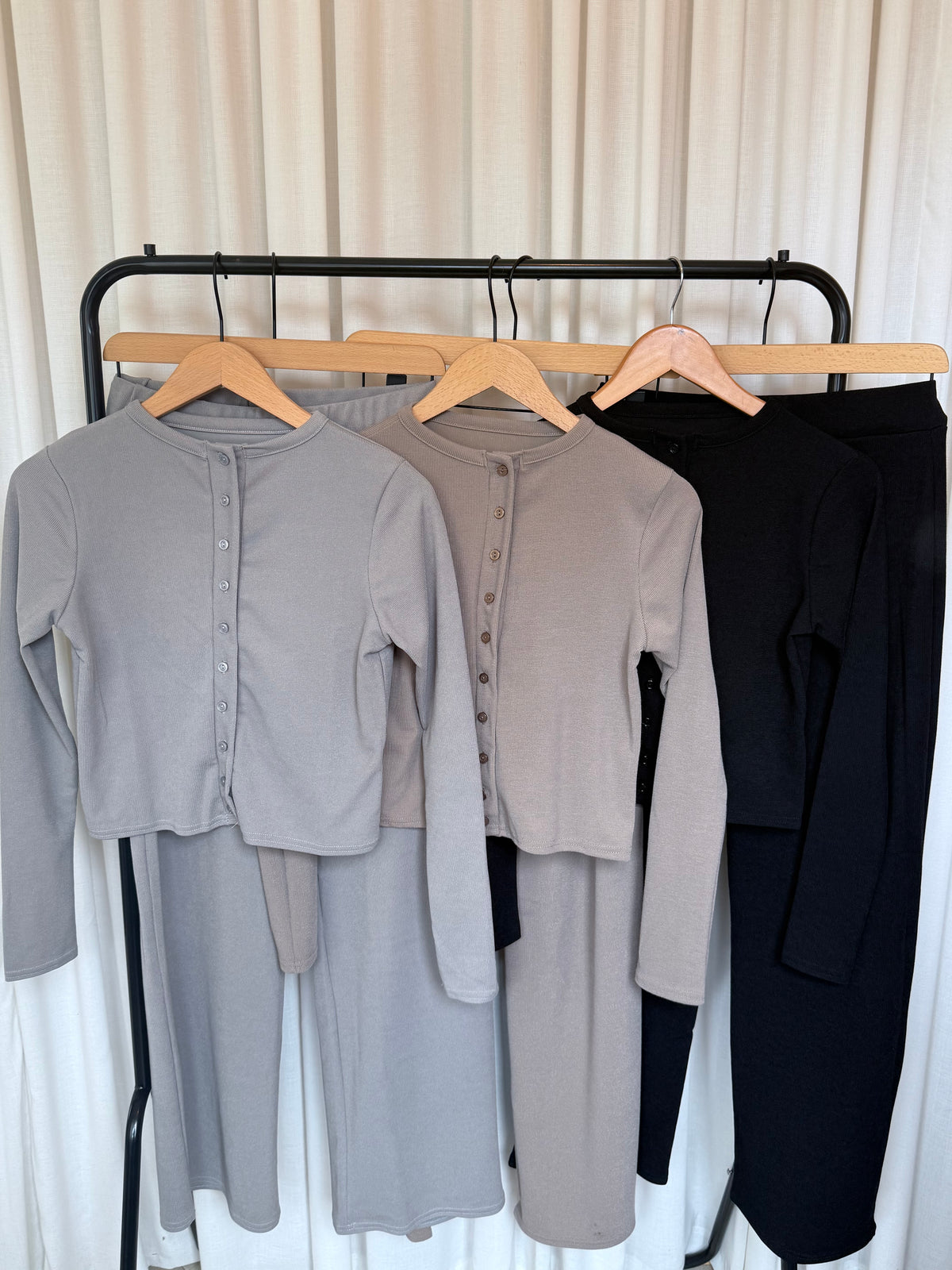 Crew Neck Cardigan & Wide Leg Trouser Co-Ord