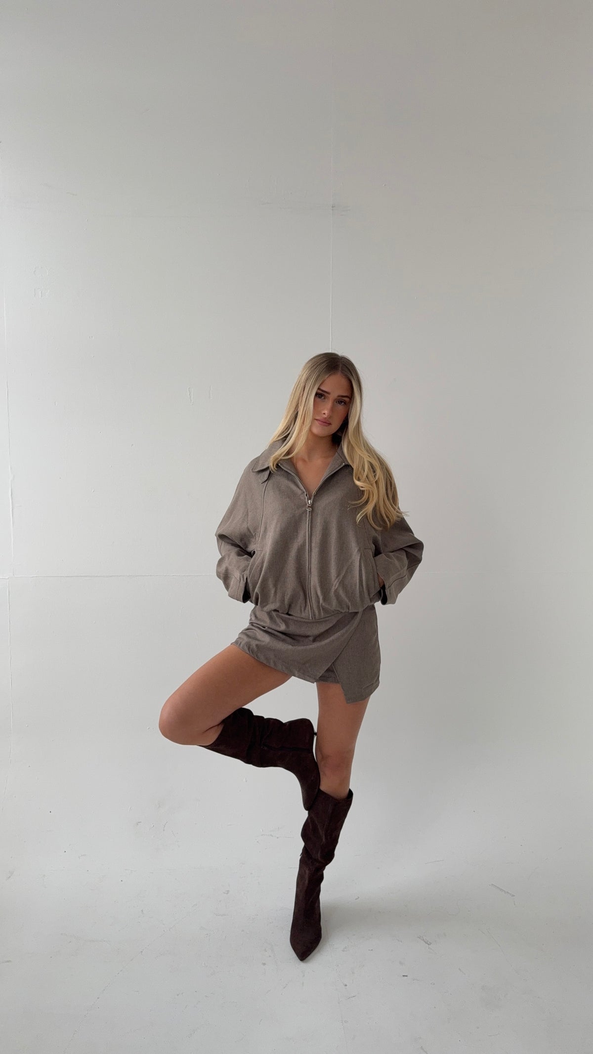 Ellis Funnel Neck Bomber Jacket