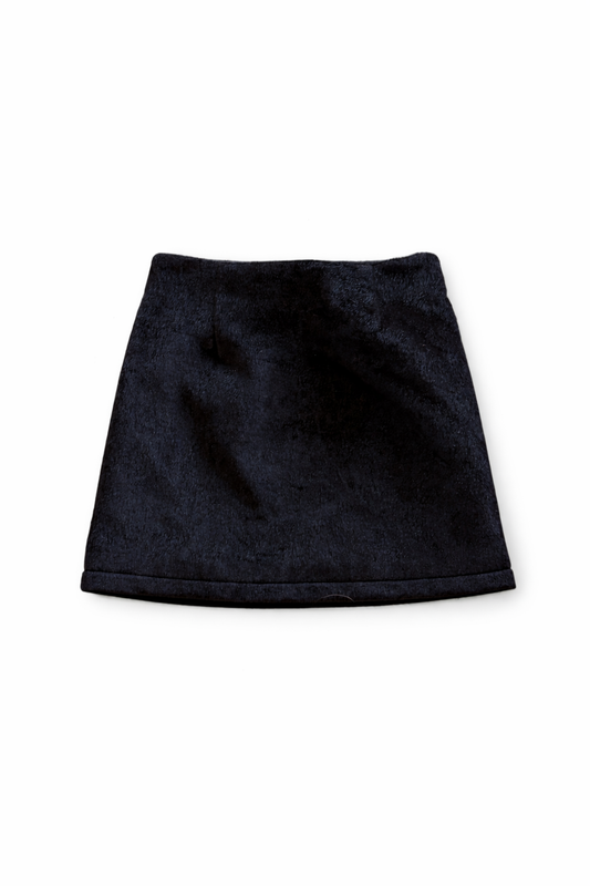 Flat Faux Fur Mini Skirt - Dark Chocolate