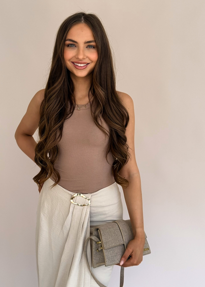 Buckle Skirt - Stone