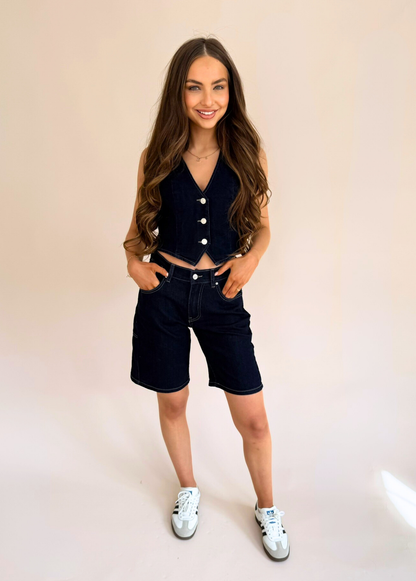 Denim Shorts - Dark Blue