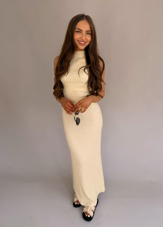 Textured Maxi Skirt - Lemon
