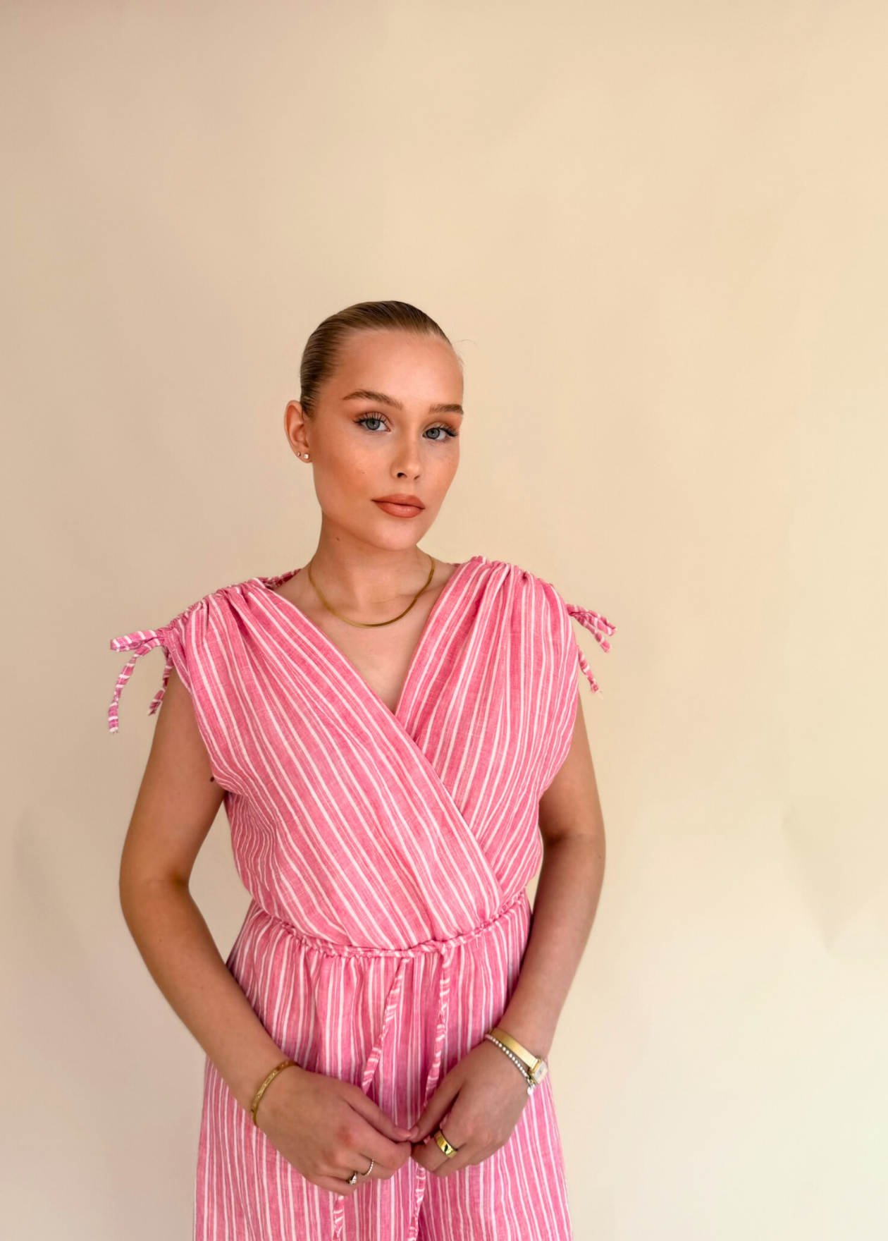 Stripe Jumpsuit - Pink