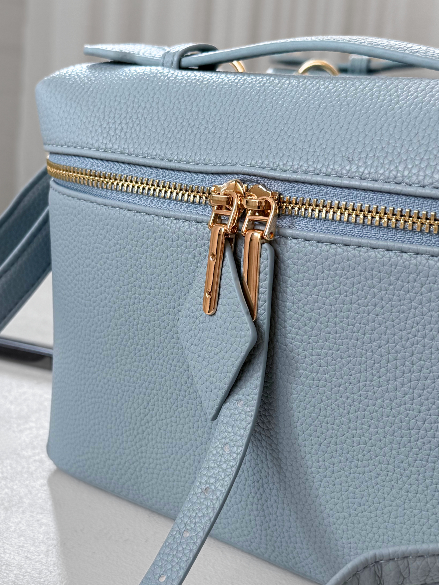 Boxy Zip Crossbody - Duck Egg Blue
